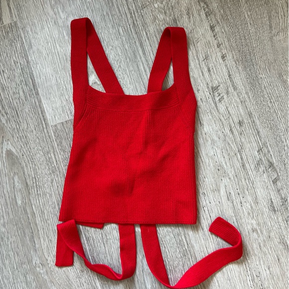 Wilfred Red Cross cross back knit crop top size S - Picture 2 of 3